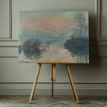 Sun Setting On the Seine At Lavacourt (1880) Claude Monet - Poster / Art Print - interiör