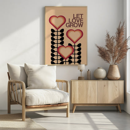 Let Love Grow Cream - Poster / Art Print - interiör