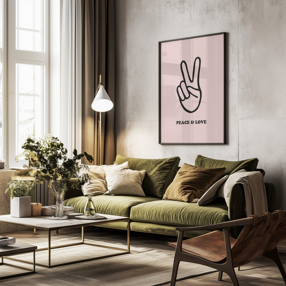 Peace & Love - Poster / Art Print - interiör