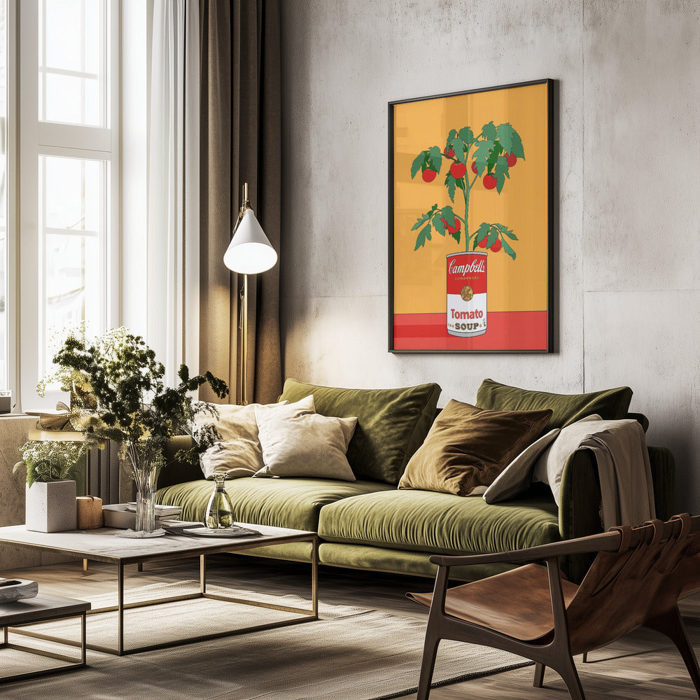Campbells Soup Tomato Plant Retro Illustration - Poster / Art Print - interiör