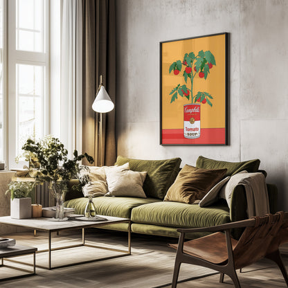 Campbells Soup Tomato Plant Retro Illustration - Poster / Art Print - interiör