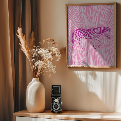 African Zebra striking camouflage - Poster / Art Print - interiör