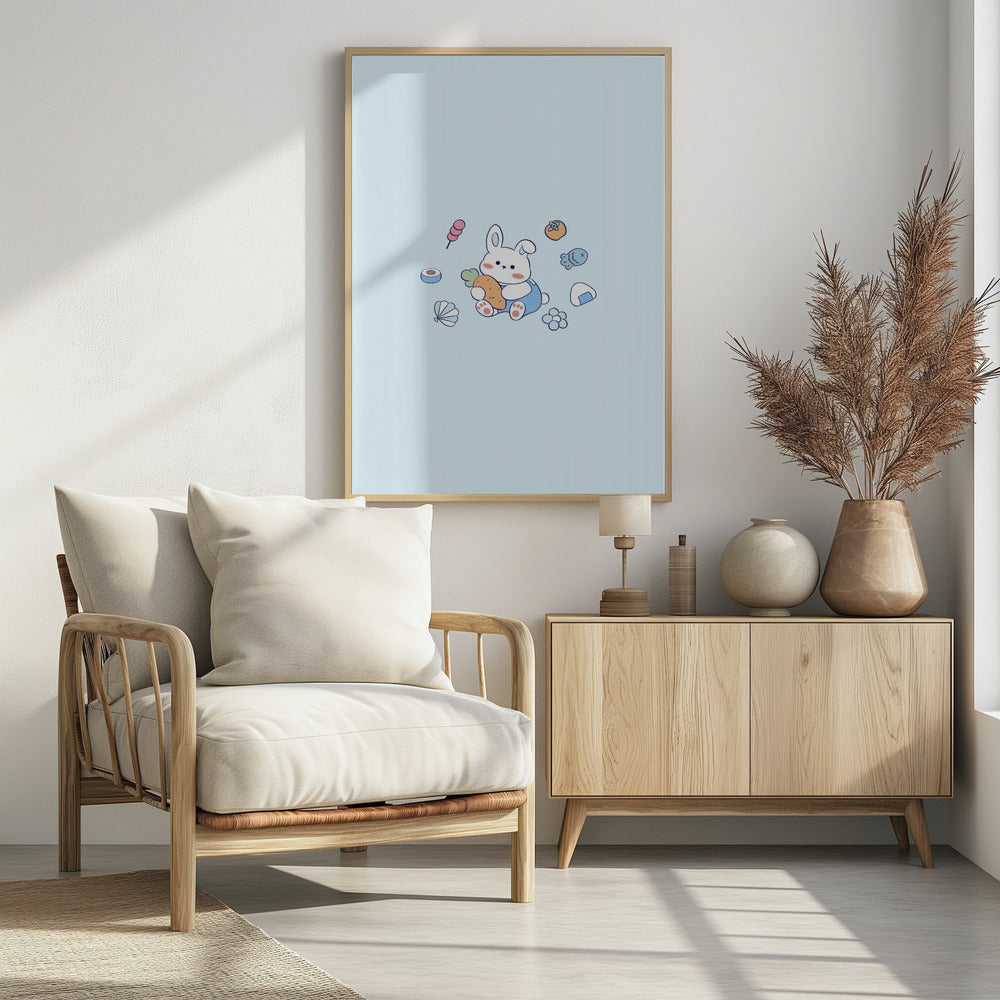Lazy Rabbit - Poster / Art Print - interiör