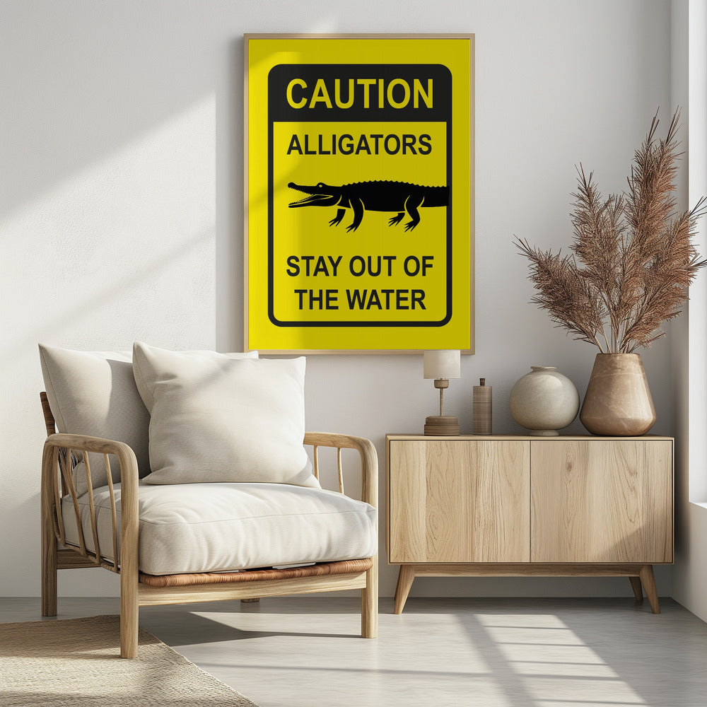 Caution   Alligators - Poster / Art Print - interiör