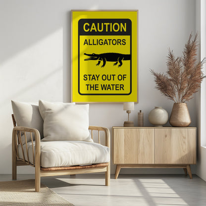 Caution   Alligators - Poster / Art Print - interiör