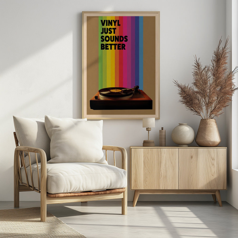 Vinyl Just Sounds Better - Poster / Art Print - interiör