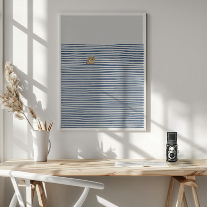 Otter in the Waves - Poster / Art Print - interiör