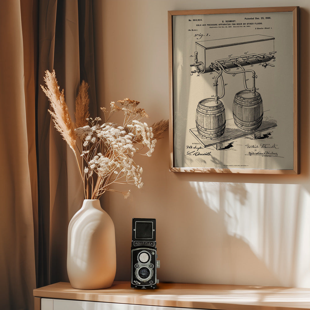 Apparatus for Beer Patent 1944 - Poster / Art Print - interiör