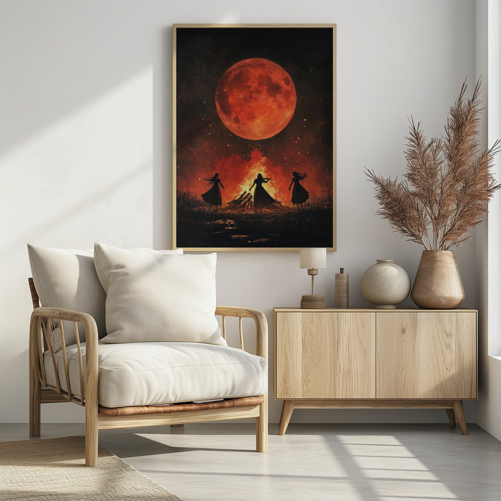 Dancing Witches Halloween Scene (1) - Poster / Art Print - interiör