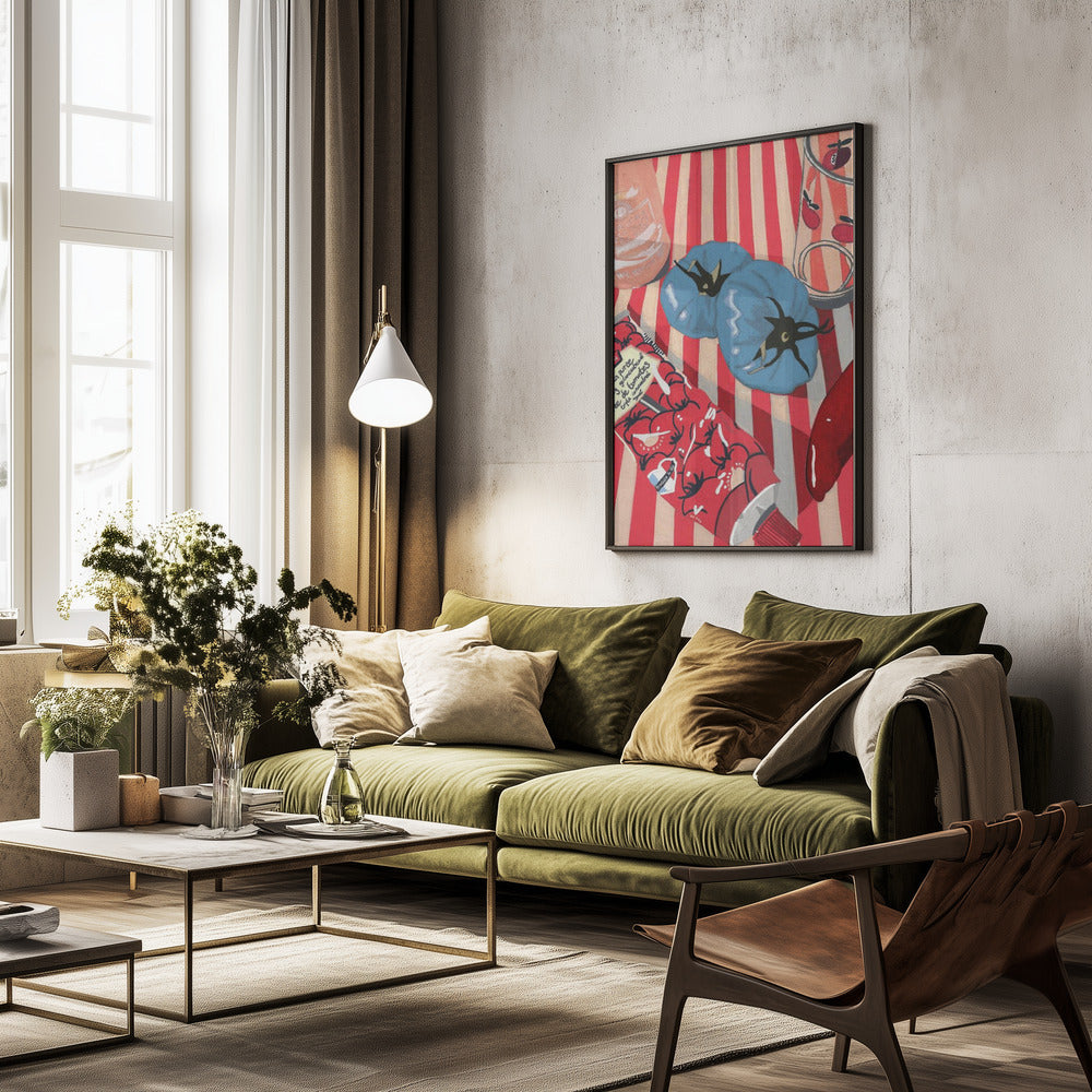 Blue Tomatoes - Poster / Art Print - interiör