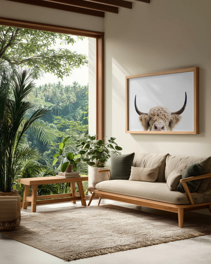 Peeking Cow - Poster / Art Print - interiör
