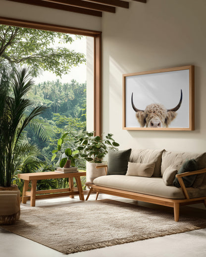 Peeking Cow - Poster / Art Print - interiör