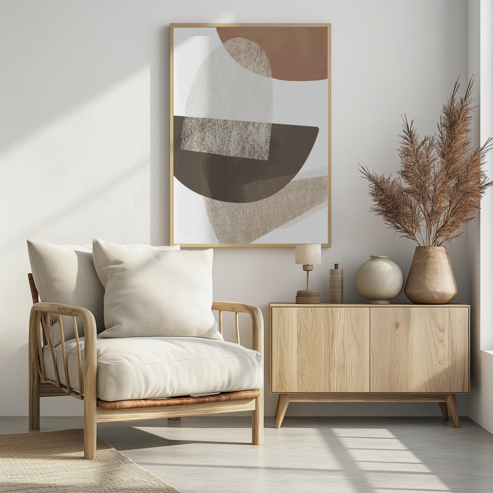 Earth Tone Geometric Art - Poster / Art Print - interiör