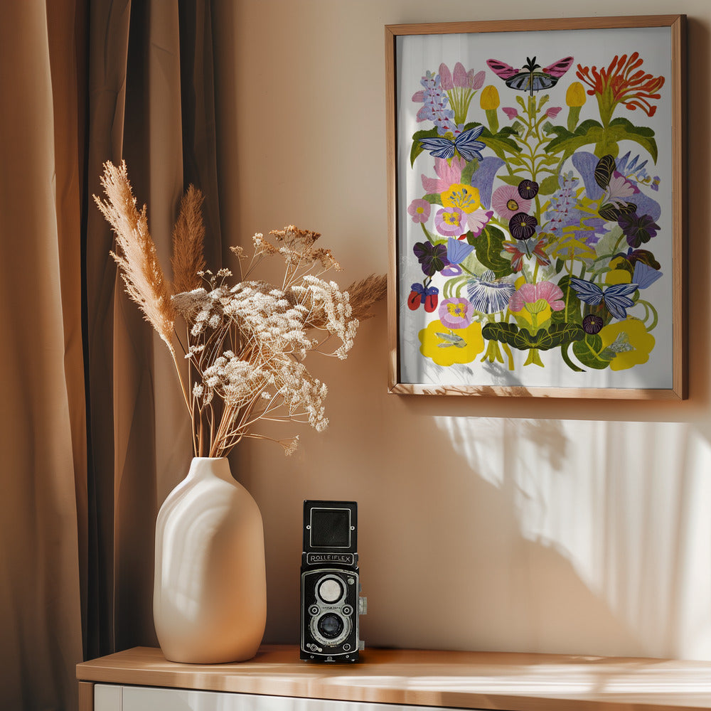 Abstract Autumn Floral - Poster / Art Print - interiör