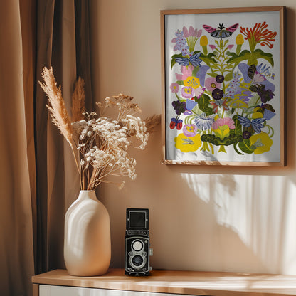 Abstract Autumn Floral - Poster / Art Print - interiör