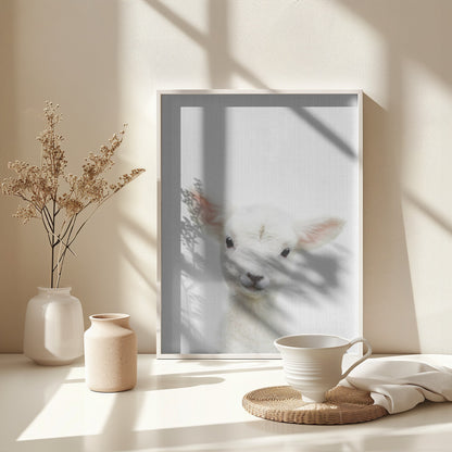 Peekaboo Baby Sheep - Poster / Art Print - interiör