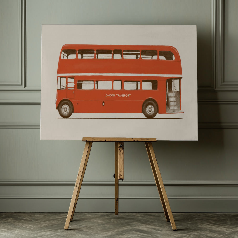Red English Bus - Poster / Art Print - interiör
