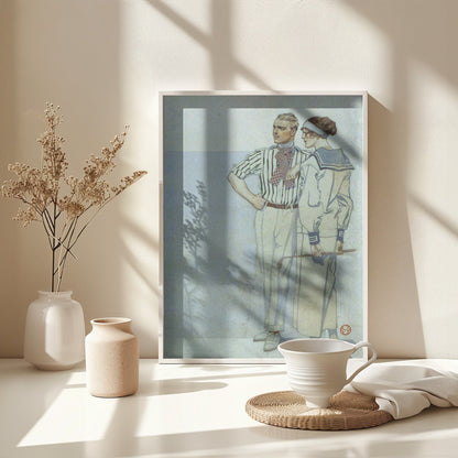 Man and Woman In Sport Clothes (1913) - Poster / Art Print - interiör