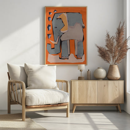 Happy Elephant - Poster / Art Print - interiör