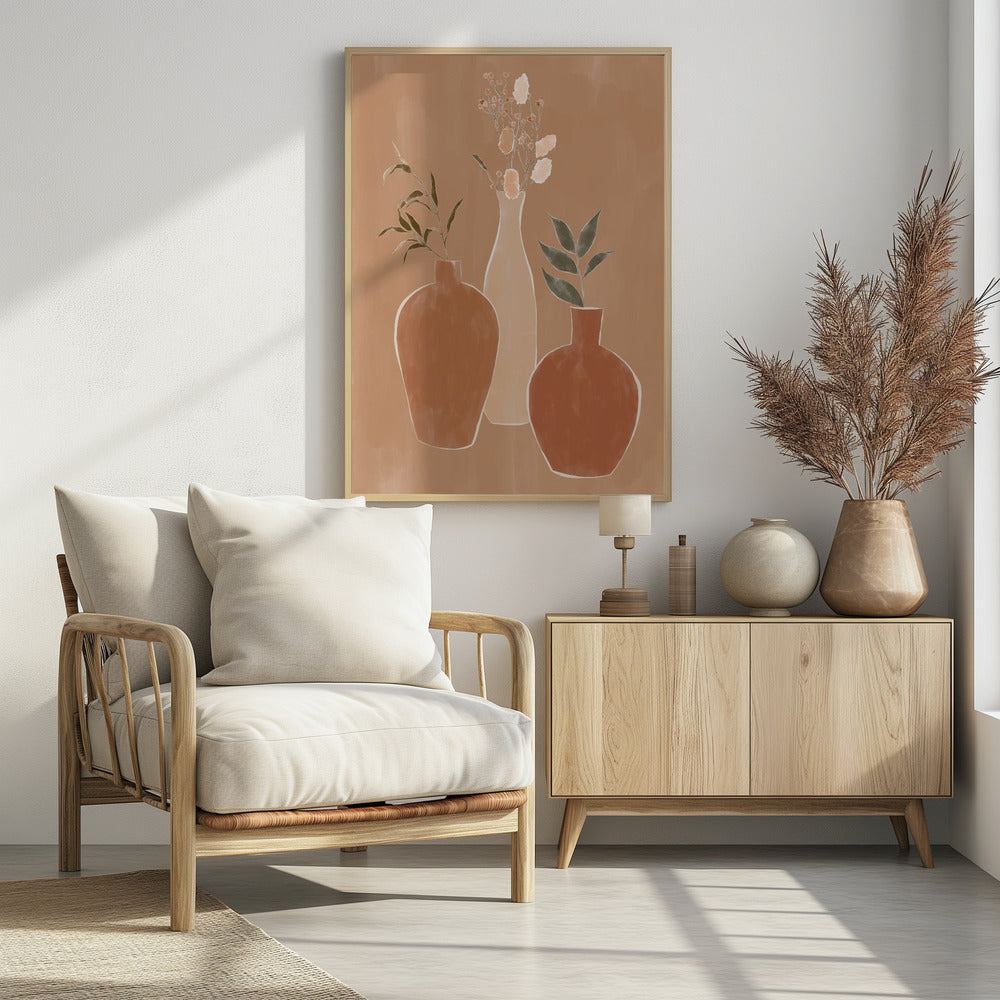 Set of Flower Vases - Poster / Art Print - interiör