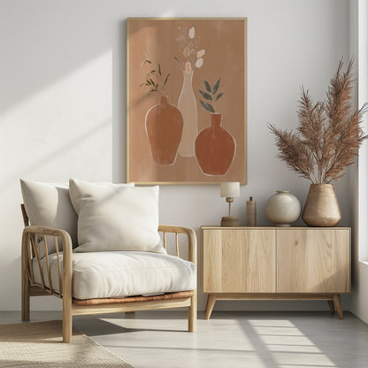 Set of Flower Vases - Poster / Art Print - interiör