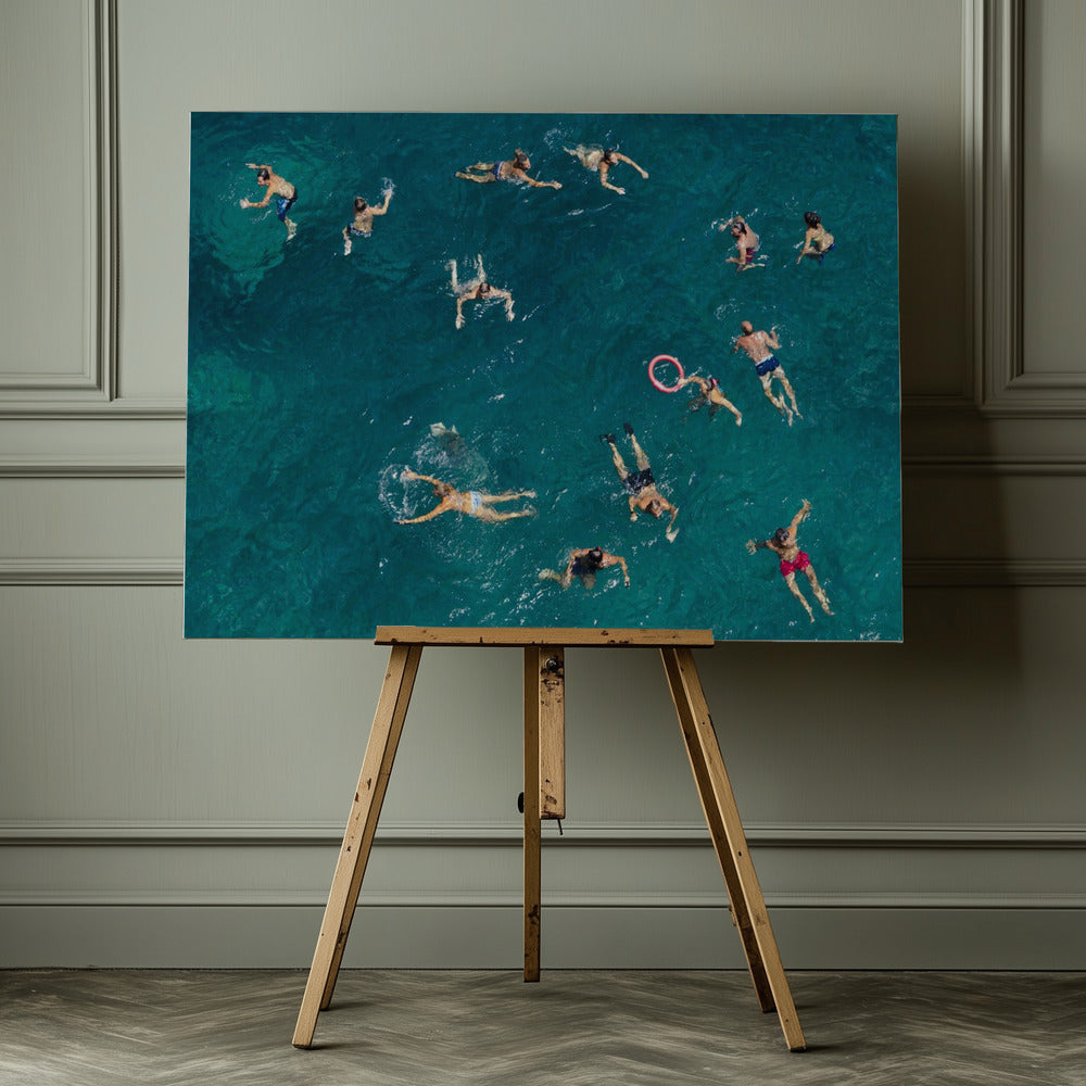 Blue water swim - Poster / Art Print - interiör