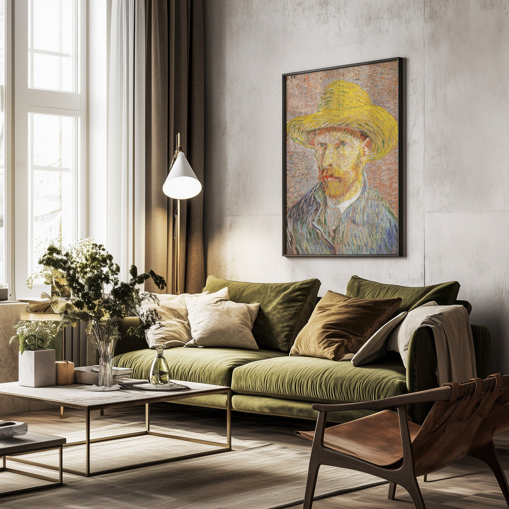Self Portrait With Straw Hat - Poster / Art Print - interiör