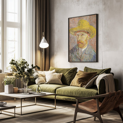 Self Portrait With Straw Hat - Poster / Art Print - interiör