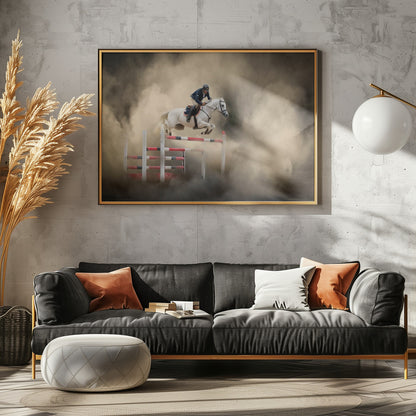 White horse - Poster / Art Print - interiör
