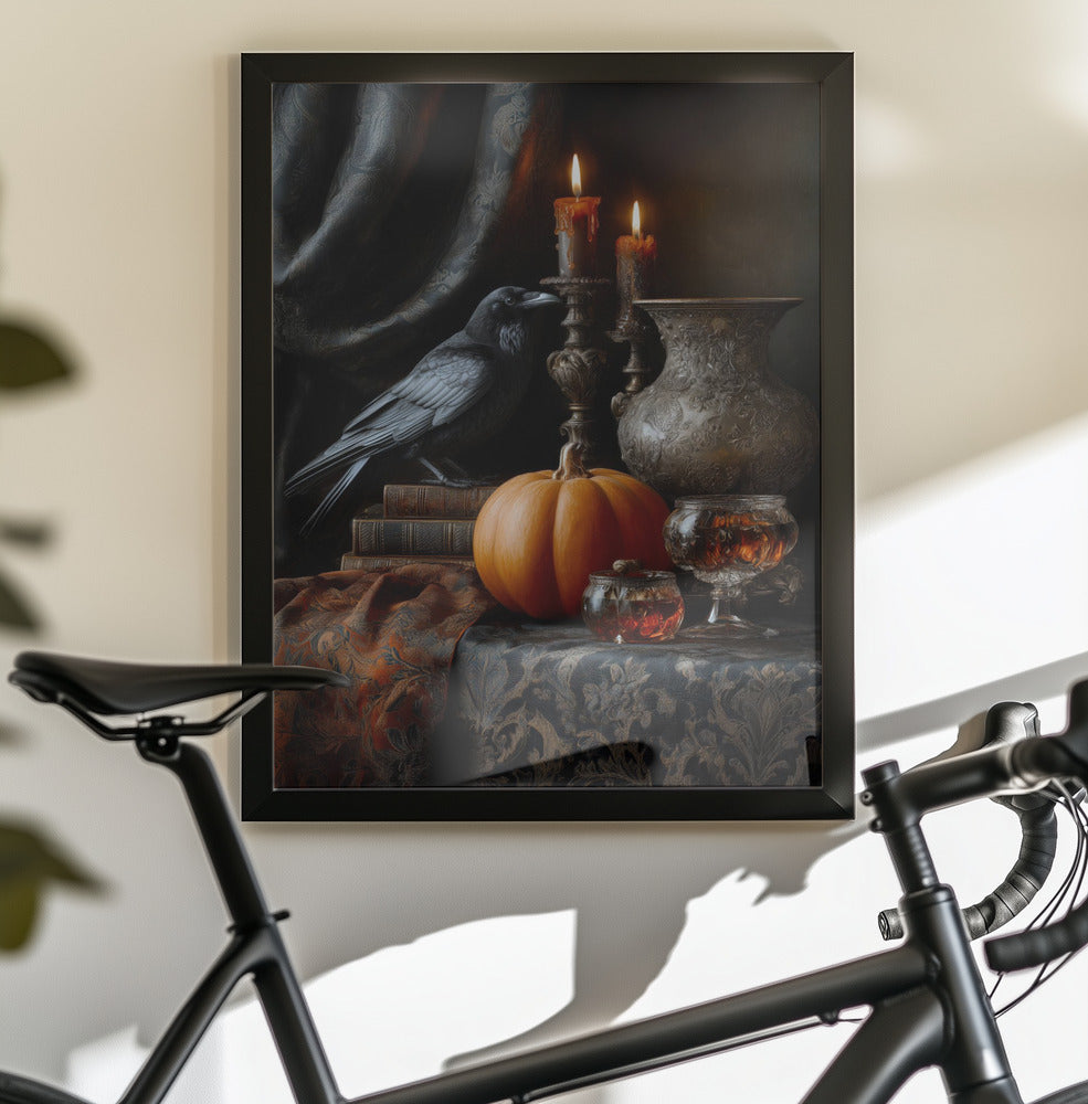 Lantern Pumpkin Halloween Scene (2) - Poster / Art Print - interiör