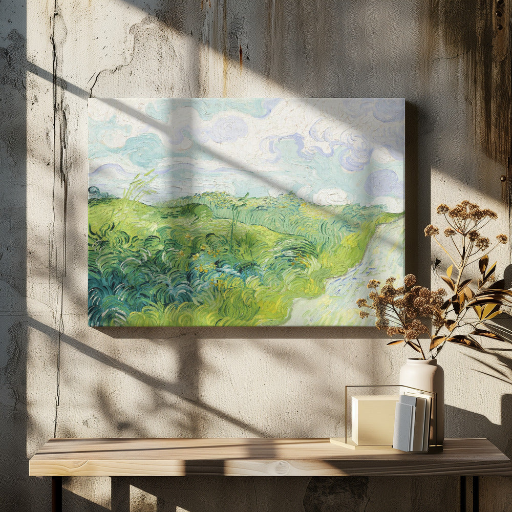 Green Wheat Fields, Auvers (1890) By Vincent Van Gogh - Poster / Art Print - interiör