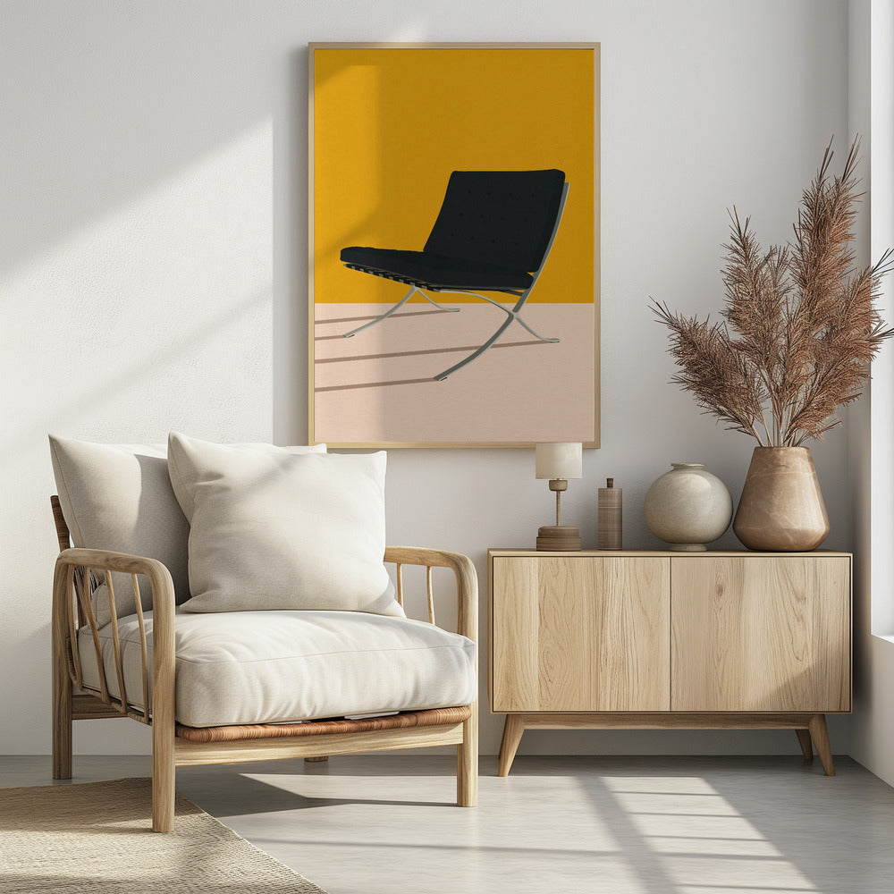 Barcelona Chair By Mies Van Der Rohe - Poster / Art Print - interiör