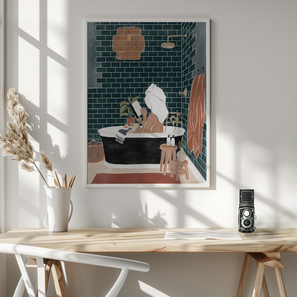 Bathroom Babe - Poster / Art Print - interiör