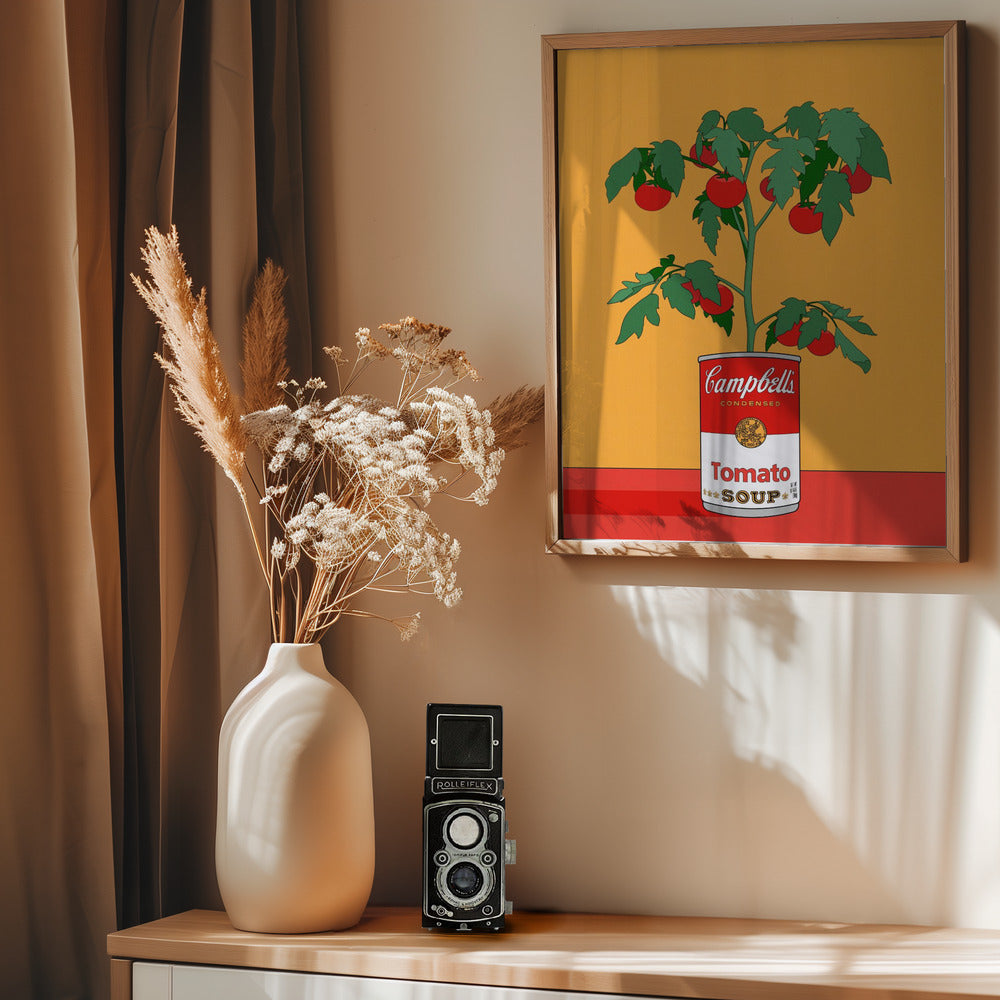 Campbells Soup Tomato Plant Retro Illustration - Poster / Art Print - interiör
