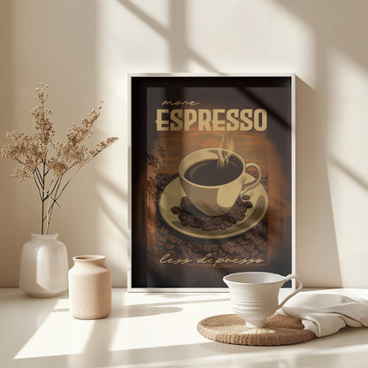 More Espresso   Less Depresso - Poster / Art Print - interiör