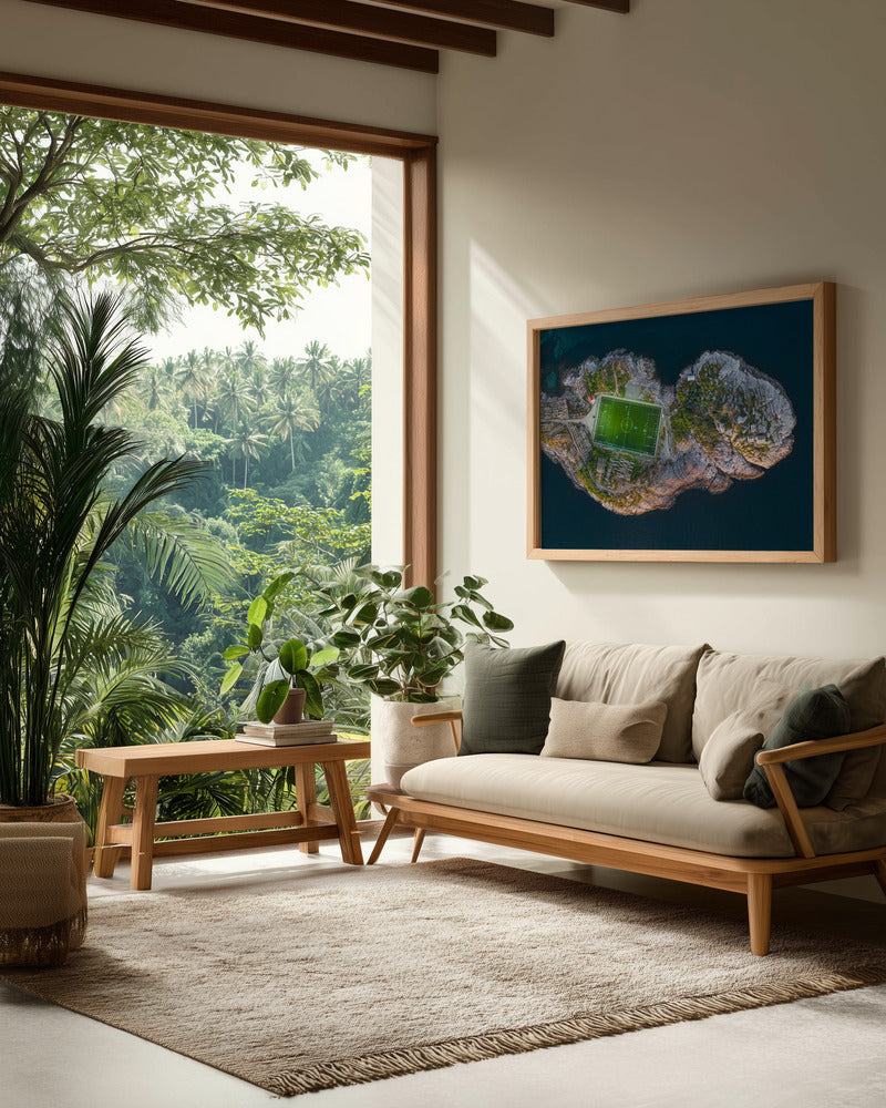 Football field on the edge of the world - Poster / Art Print - interiör