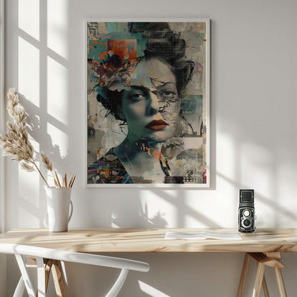 The Collage Girl No 3 - Poster / Art Print - interiör