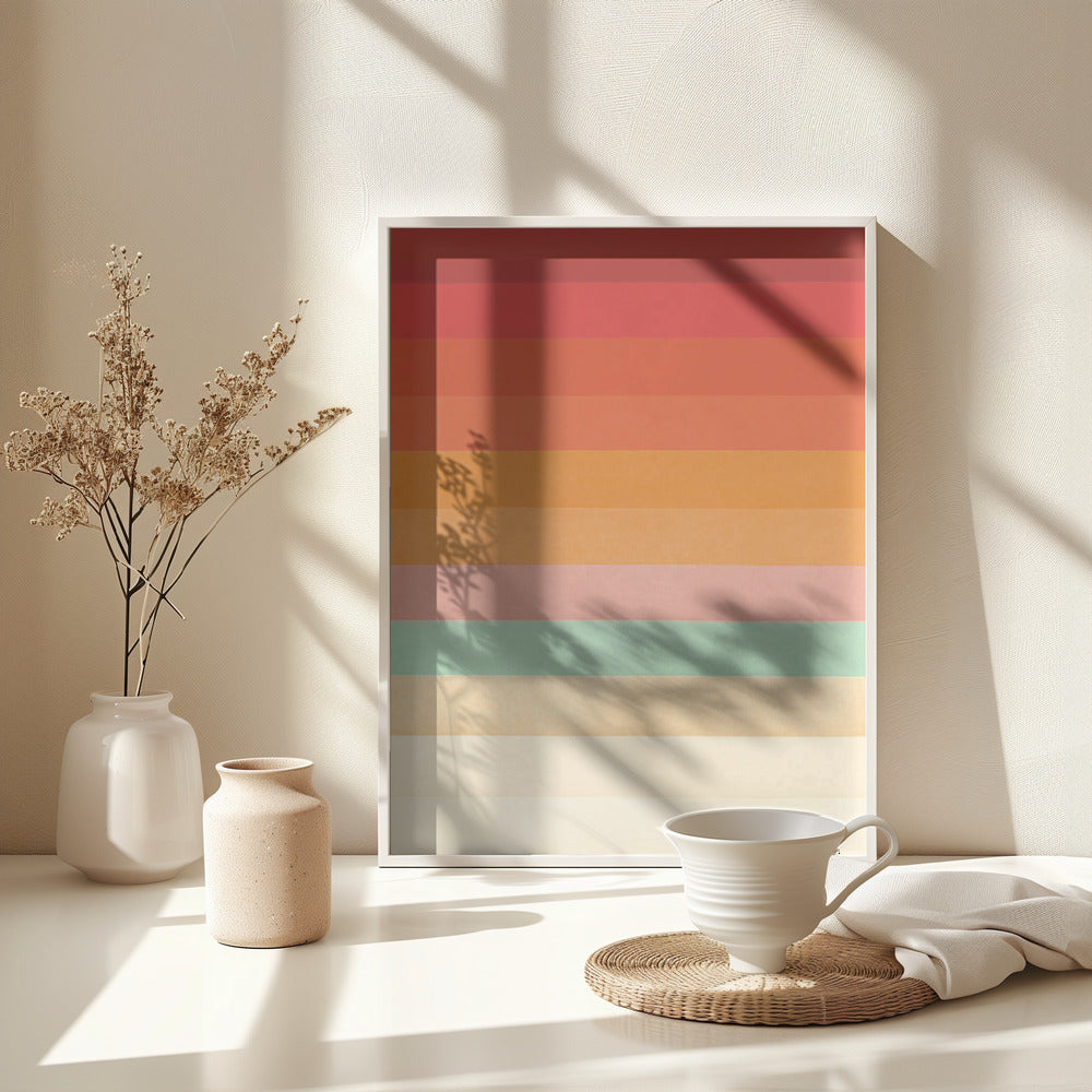 Rainbow Chevrons - Poster / Art Print - interiör