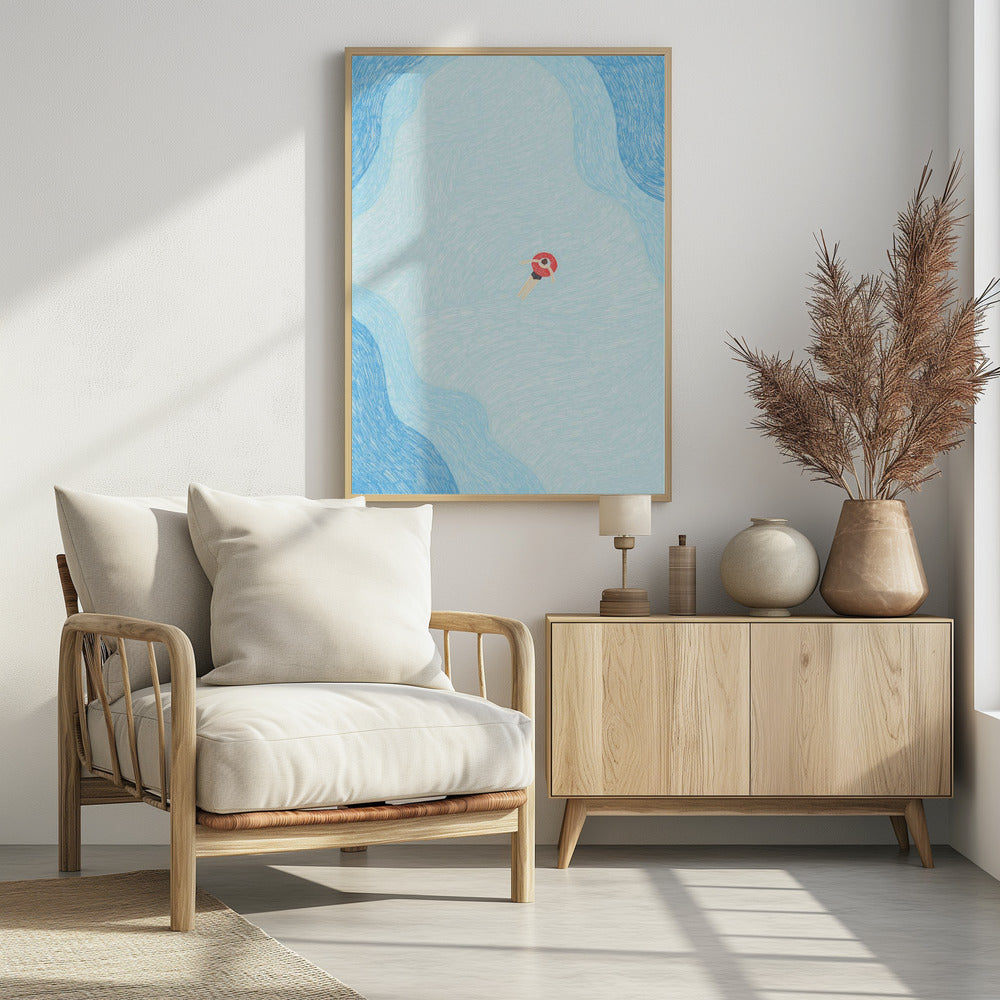 Floating in the Summer Ocean - Poster / Art Print - interiör