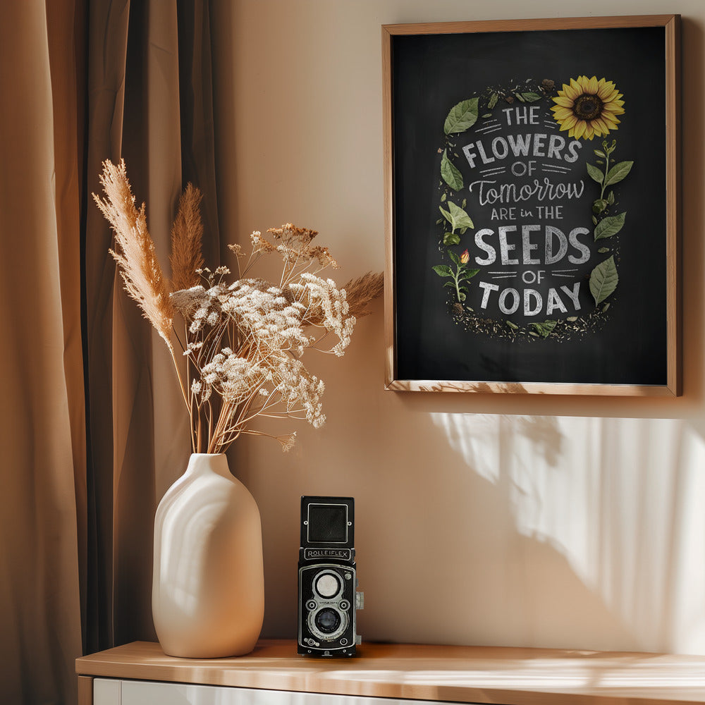 The Flowers Of Tomorrow Are In The Seeds Of Today - Poster / Art Print - interiör
