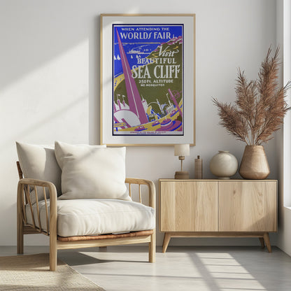 When Attending the Worlds Fair, Visit Beautiful Sea Cliff - Poster / Art Print - interiör