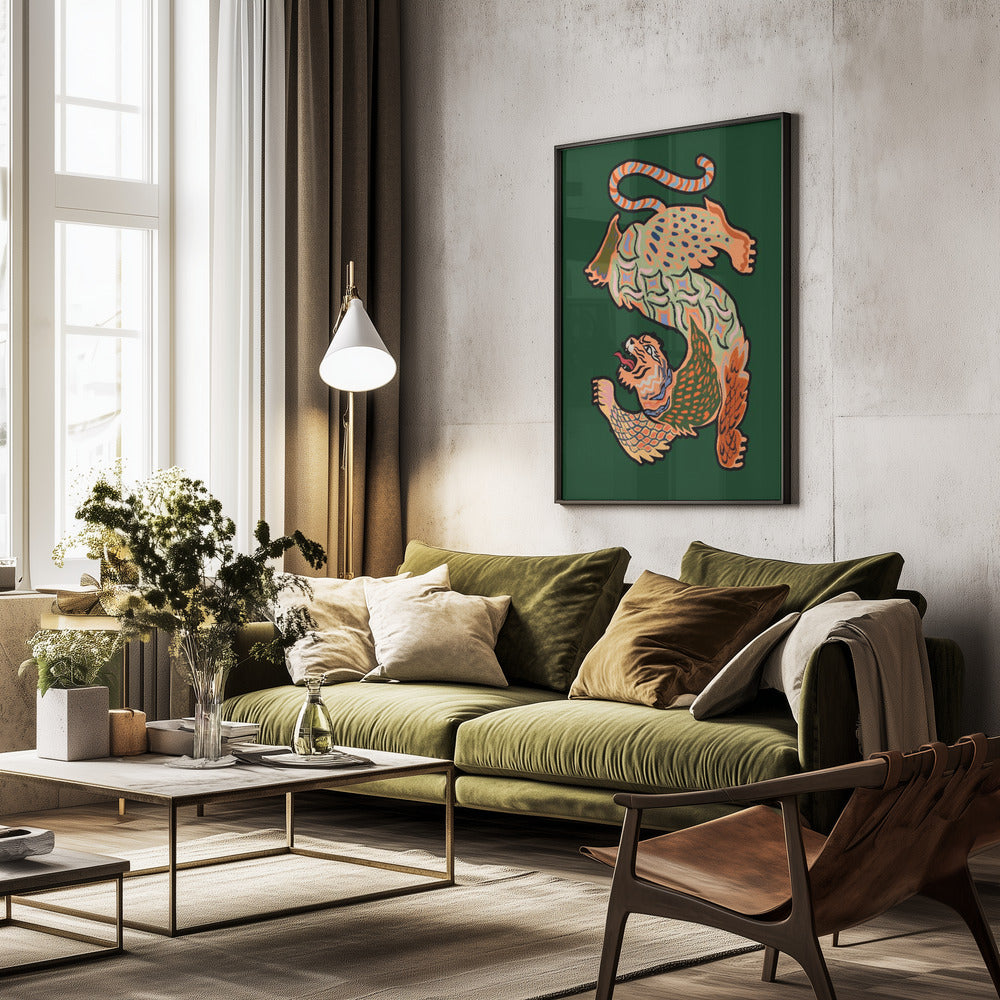 Asiantiger Green - Poster / Art Print - interiör