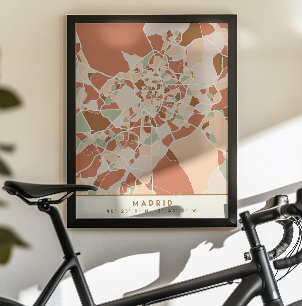 Black Maps Earth Tones 44 - Poster / Art Print - interiör