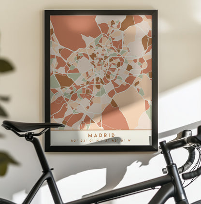 Black Maps Earth Tones 44 - Poster / Art Print - interiör