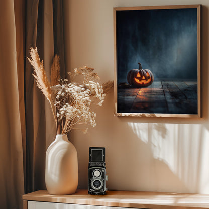 Lantern Pumpkin Halloween Scene (1) - Poster / Art Print - interiör