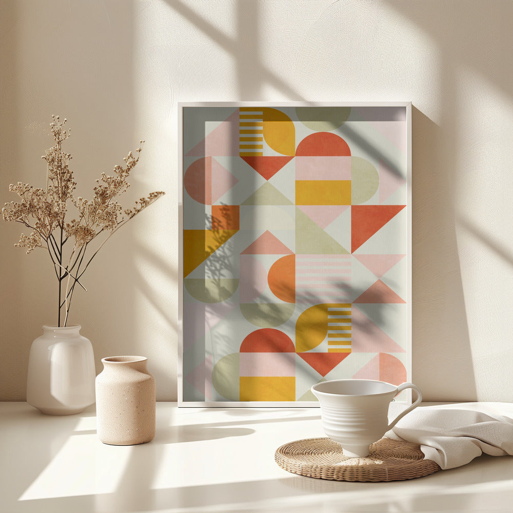 Bauhaus Fun Pastel - Poster / Art Print - interiör