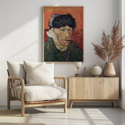 Vincent Van Gogh's Self Portrait With Bandaged Ear and Pipe (1889) - Poster / Art Print - interiör