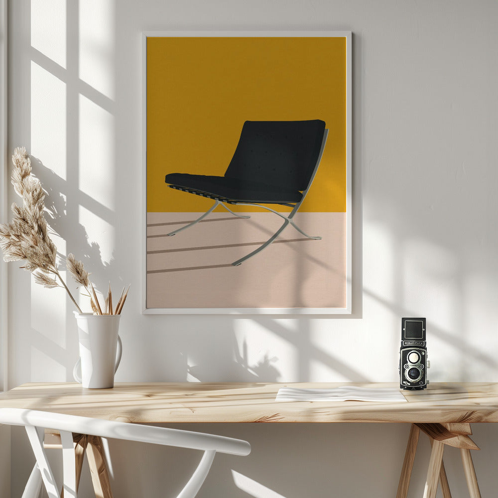 Barcelona Chair By Mies Van Der Rohe - Poster / Art Print - interiör