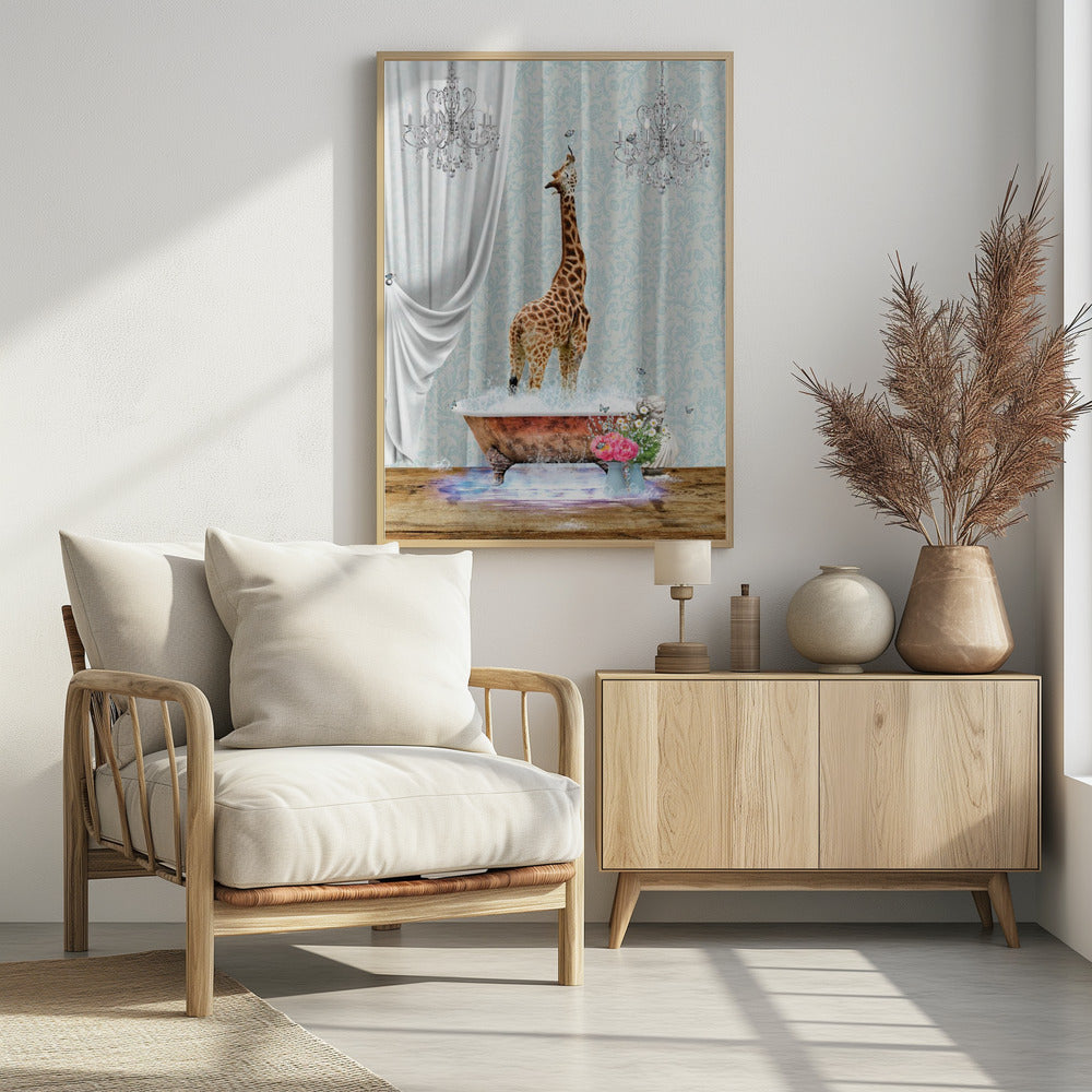 Giraffe & Bubbles - Poster / Art Print - interiör