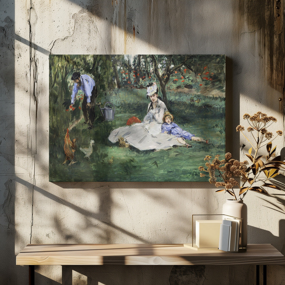 The Monet Family In Their Garden At Argenteuil (1874) - Poster / Art Print - interiör